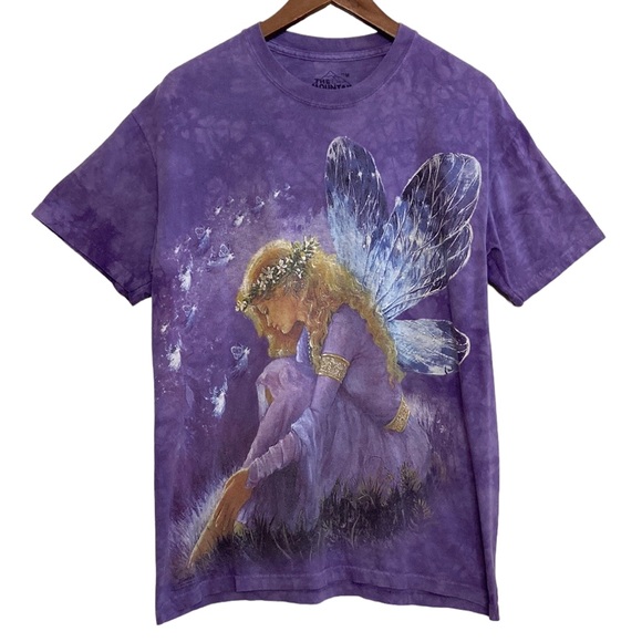 The Mountain Tops - The Mountain Purple Tie Dye Fairy T Shirt Size Medium Pixies Forest Magical